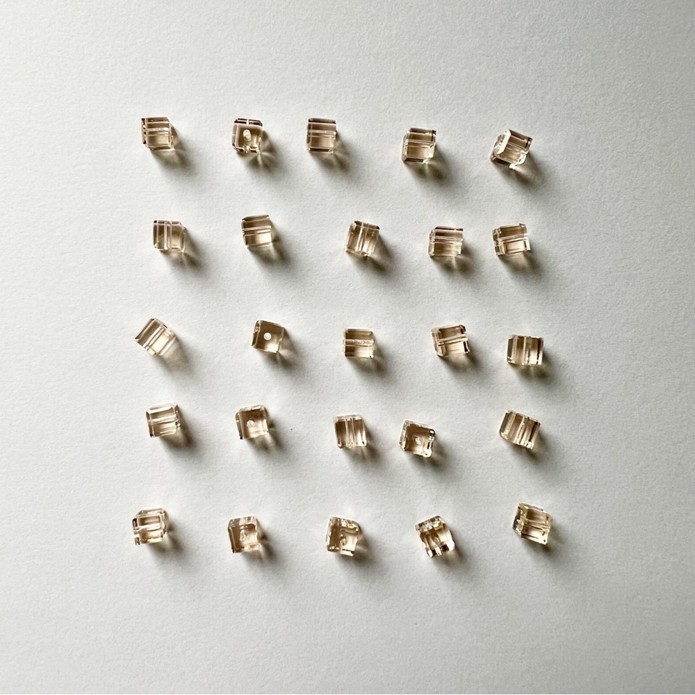 Swarovski Crystal 4mm Silk Faceted Cube Beads